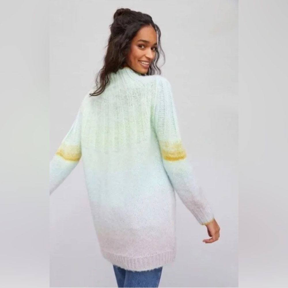 Anthropologie Pastel Ombre Cowl Neck Sweater - Size L - Cozy Soft Knit